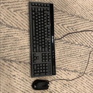 Corsair k55 keyboard, and Corsair harpoon mouse.